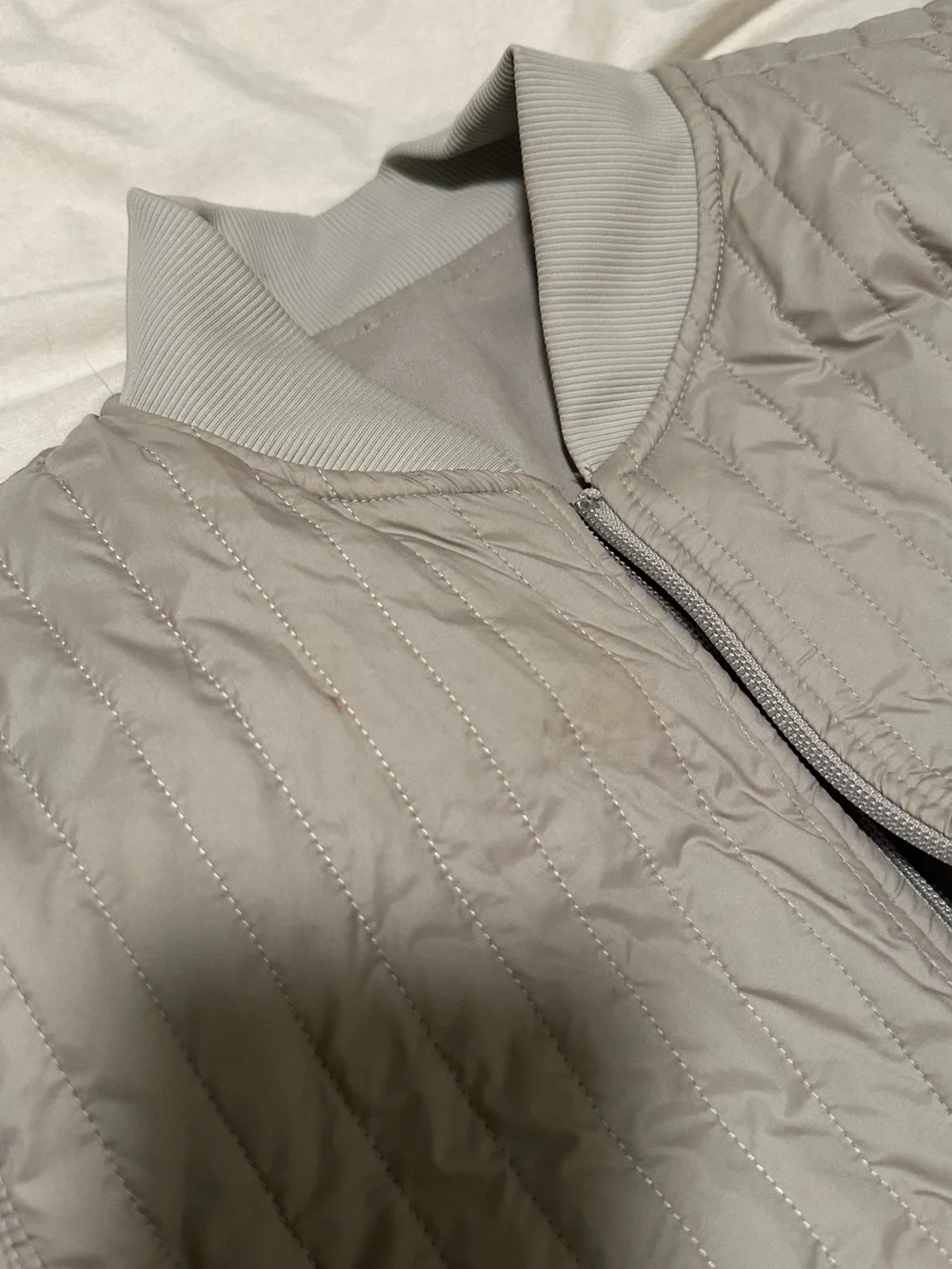 lululemon athletica Light Gray Bomber Jacket
